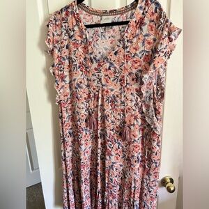 Pink floral sun dress